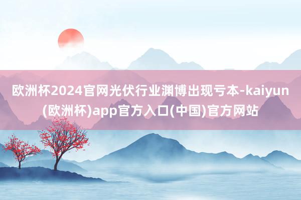 欧洲杯2024官网光伏行业渊博出现亏本-kaiyun(欧洲杯)app官方入口(中国)官方网站