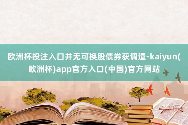 欧洲杯投注入口并无可换股债券获调遣-kaiyun(欧洲杯)app官方入口(中国)官方网站