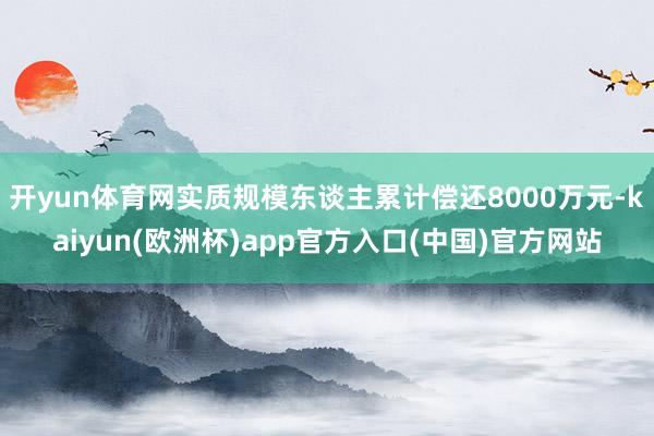 开yun体育网实质规模东谈主累计偿还8000万元-kaiyun(欧洲杯)app官方入口(中国)官方网站