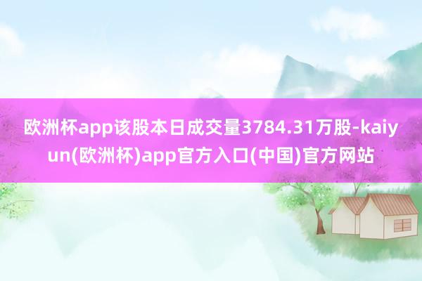 欧洲杯app该股本日成交量3784.31万股-kaiyun(欧洲杯)app官方入口(中国)官方网站