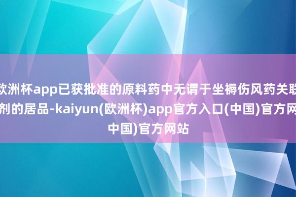 欧洲杯app已获批准的原料药中无谓于坐褥伤风药关联制剂的居品-kaiyun(欧洲杯)app官方入口(中国)官方网站