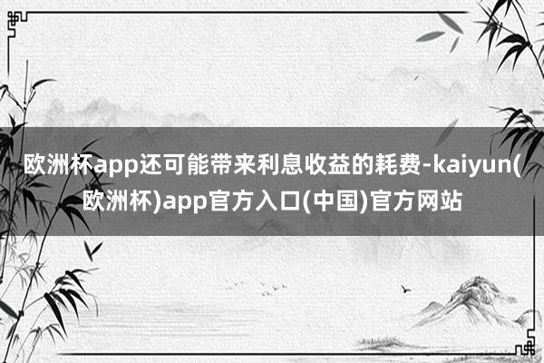 欧洲杯app还可能带来利息收益的耗费-kaiyun(欧洲杯)app官方入口(中国)官方网站