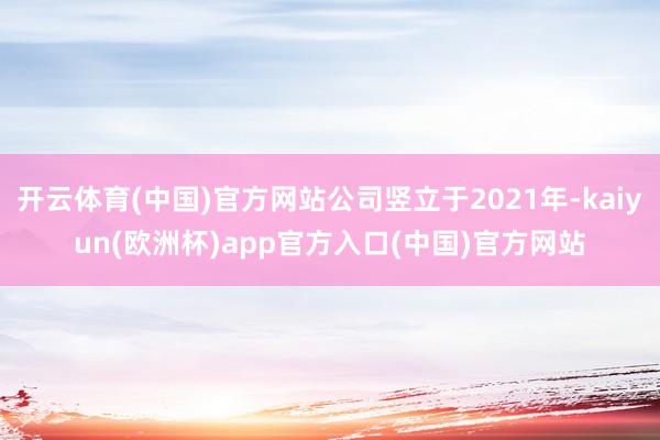 开云体育(中国)官方网站公司竖立于2021年-kaiyun(欧洲杯)app官方入口(中国)官方网站