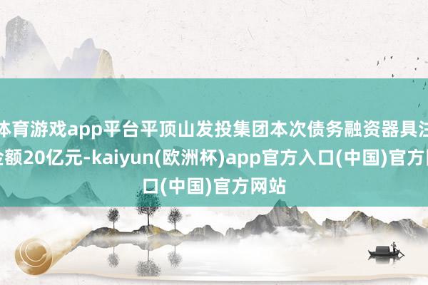 体育游戏app平台平顶山发投集团本次债务融资器具注册金额20亿元-kaiyun(欧洲杯)app官方入口(中国)官方网站