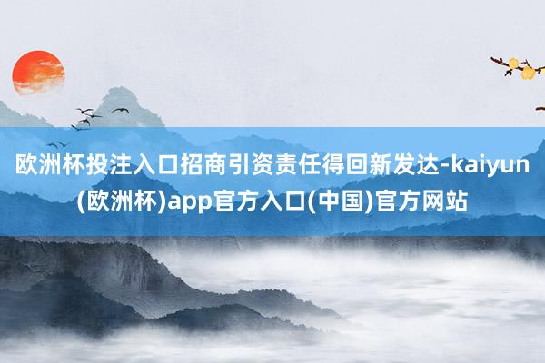 欧洲杯投注入口招商引资责任得回新发达-kaiyun(欧洲杯)app官方入口(中国)官方网站