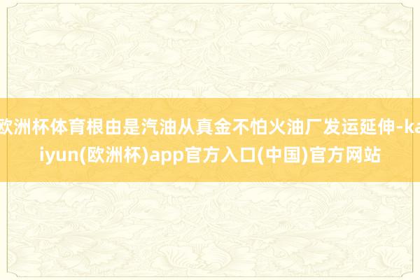 欧洲杯体育根由是汽油从真金不怕火油厂发运延伸-kaiyun(欧洲杯)app官方入口(中国)官方网站